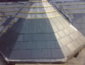 close mitered hip on slate roof in chester