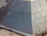 close mitered hip on slate roof in chester